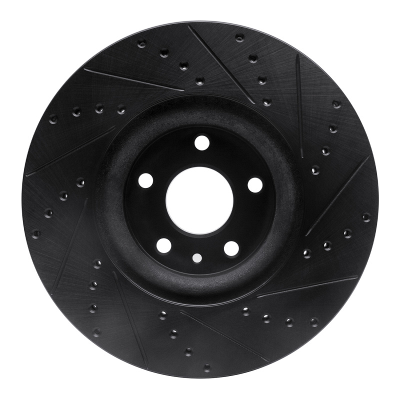 Ford Fusion Brake Rotor (1) - Front Left - R1 Concepts - Drilled & Slotted - Black - `13-`20